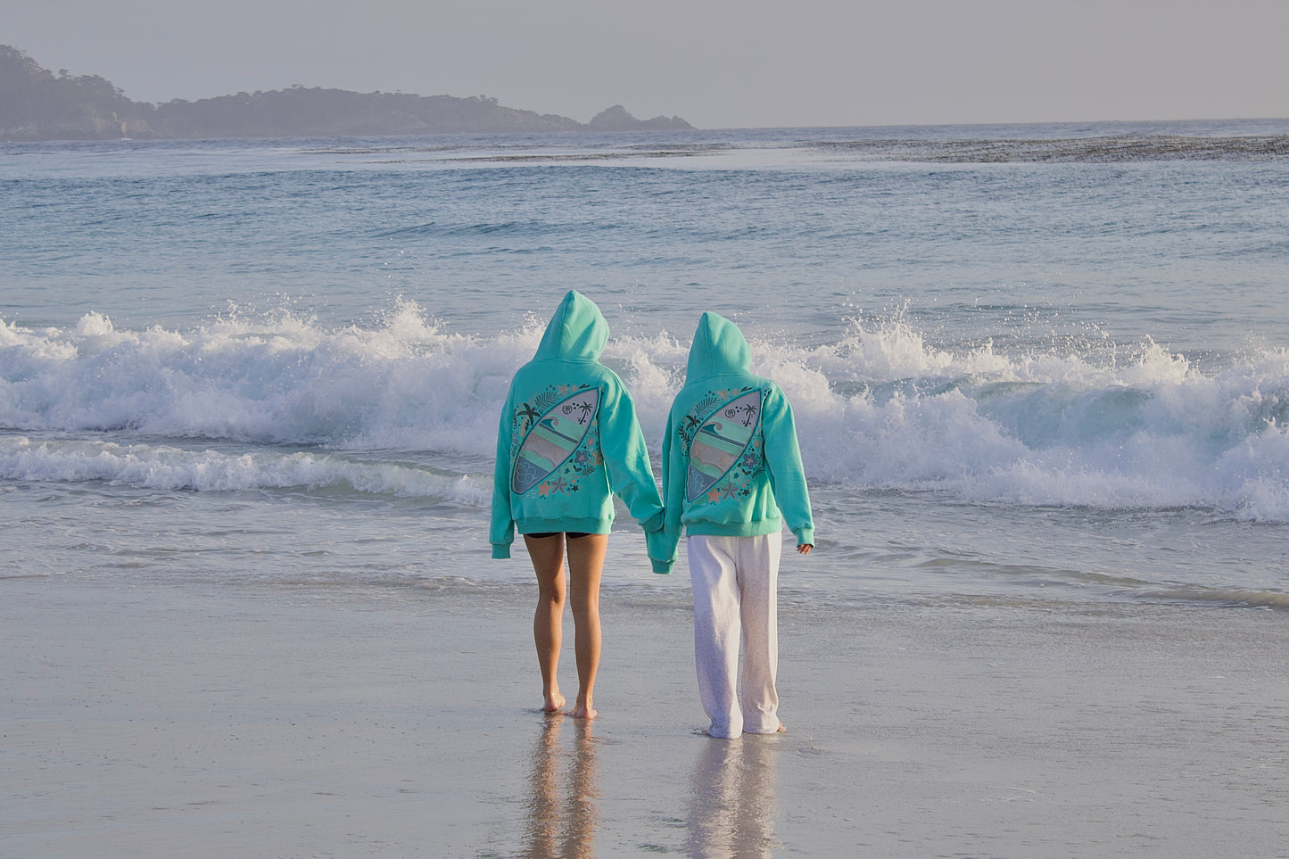 "Starboard" Oversized Embroidered Hoodie in Seaglass